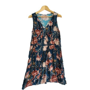 ESEOESE Sleeveless V neck Floral Midi Dress